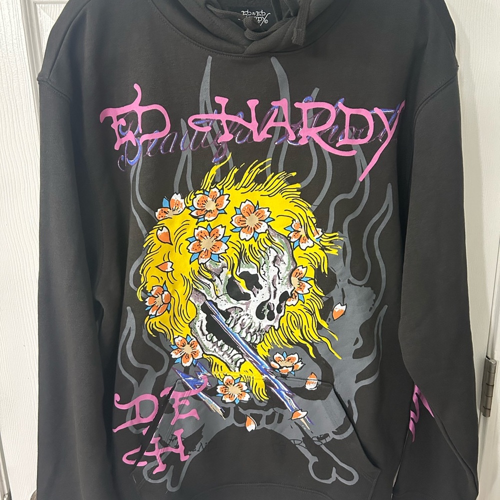 Ed Hardy - NWT Skull and Flowers Hoodie